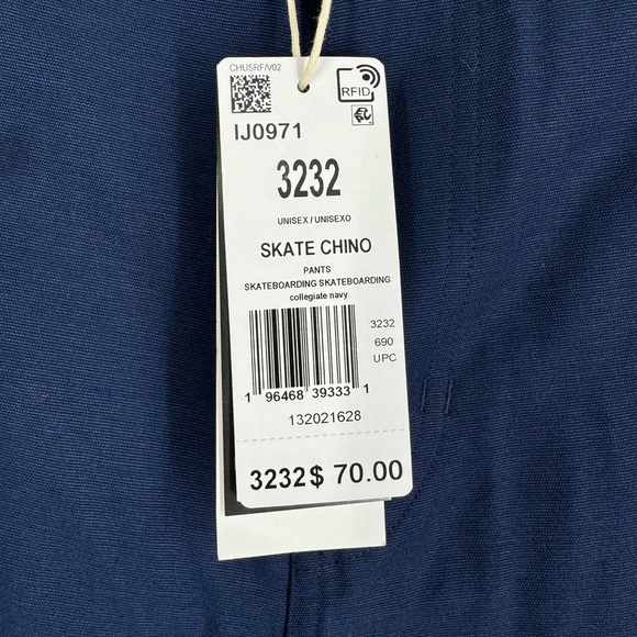 Adidas Skate Chino Men's Pants Blue 3 Stripe Baggy - Picture 5 of 6